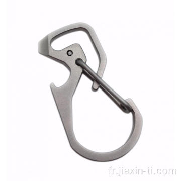 Outil d&#39;escalade EDC en plein air titane carabiner porte-clés